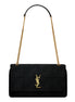 Saint Laurent Jamie YSL Satin Textured Chain Strap Small Crossbody Flap Bag available at Queen Bee of Beverly Hills