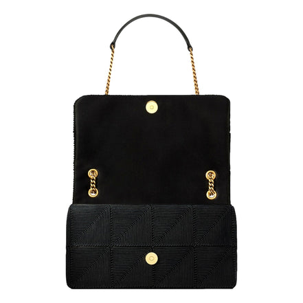 Saint Laurent Jamie YSL Satin Textured Chain Strap Small Crossbody Flap Bag available at Queen Bee of Beverly Hills