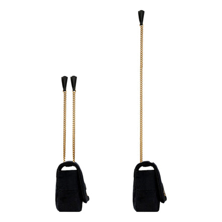 Saint Laurent Jamie YSL Satin Textured Chain Strap Small Crossbody Flap Bag available at Queen Bee of Beverly Hills