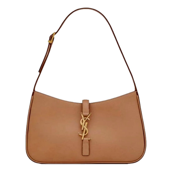 Saint Laurent Le 5 À 7 Small Shoulder Bag Beige Leather YSL Hobo