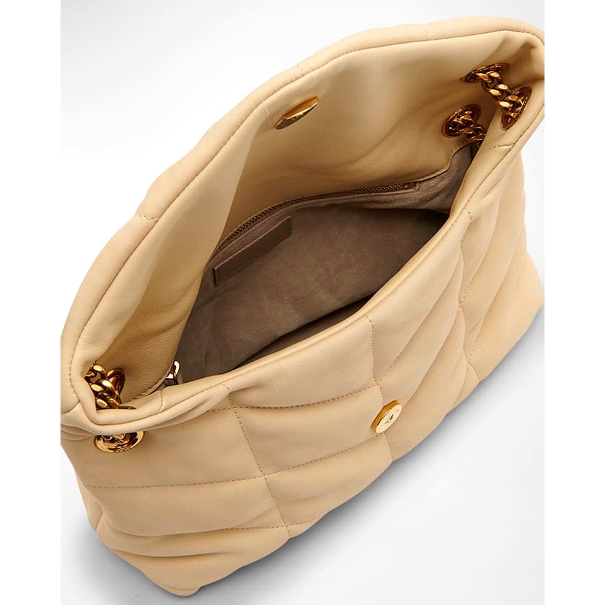 Saint Laurent Lou Puffer Medium Shoulder Bag in Quilted Leather available at Queen Bee of Beverly Hills