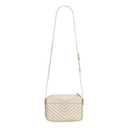 Saint Laurent Lou Quilted Leather Crossbody Camera Bag White