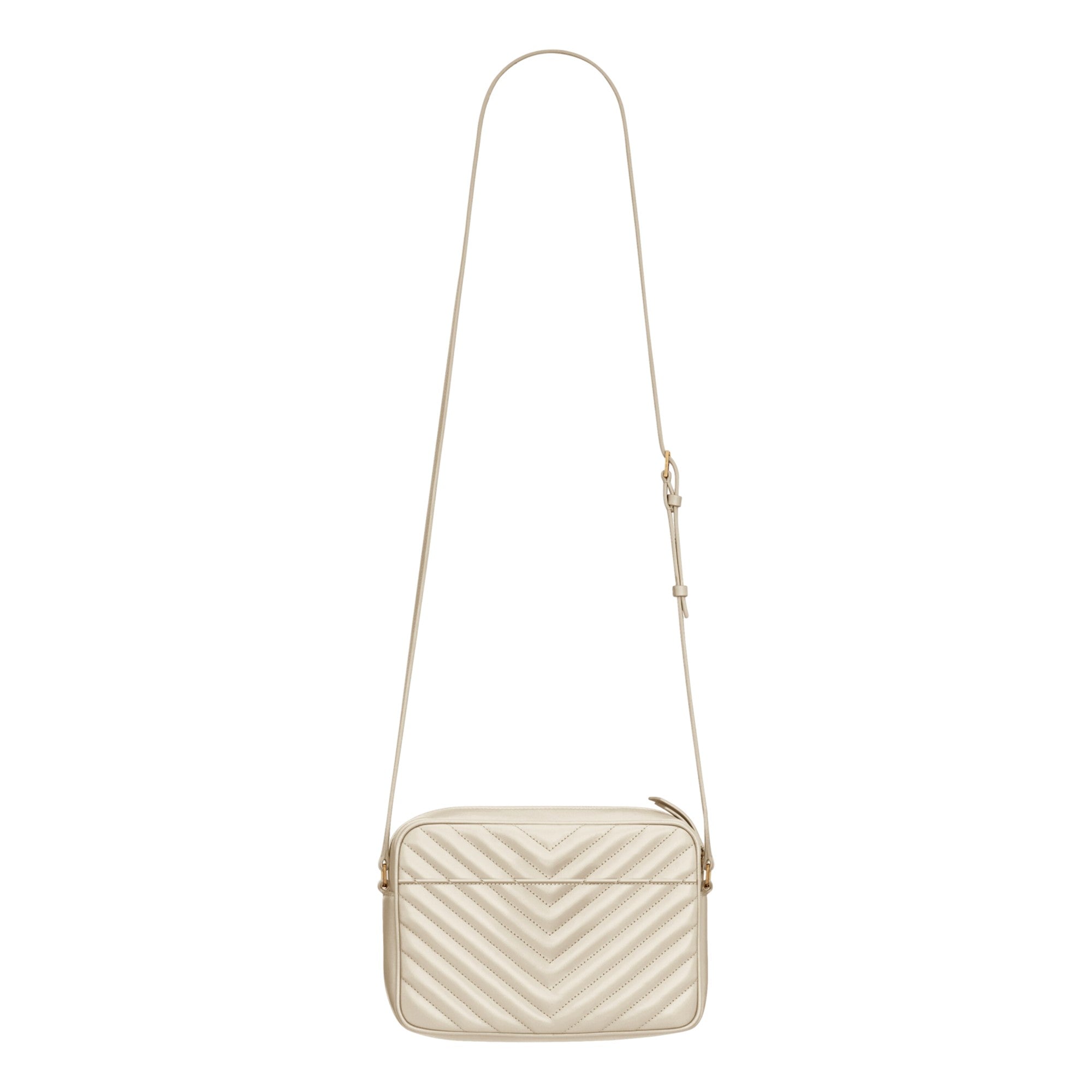 Saint Laurent Lou Quilted Leather Crossbody Camera Bag White
