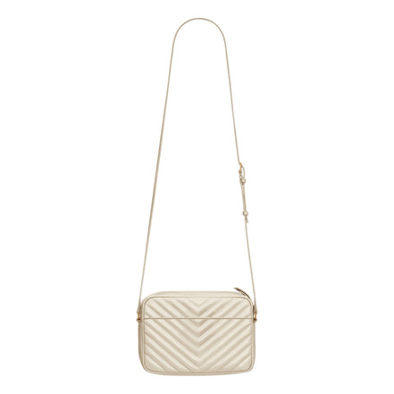 Saint Laurent Lou Quilted Leather Crossbody Camera Bag White
