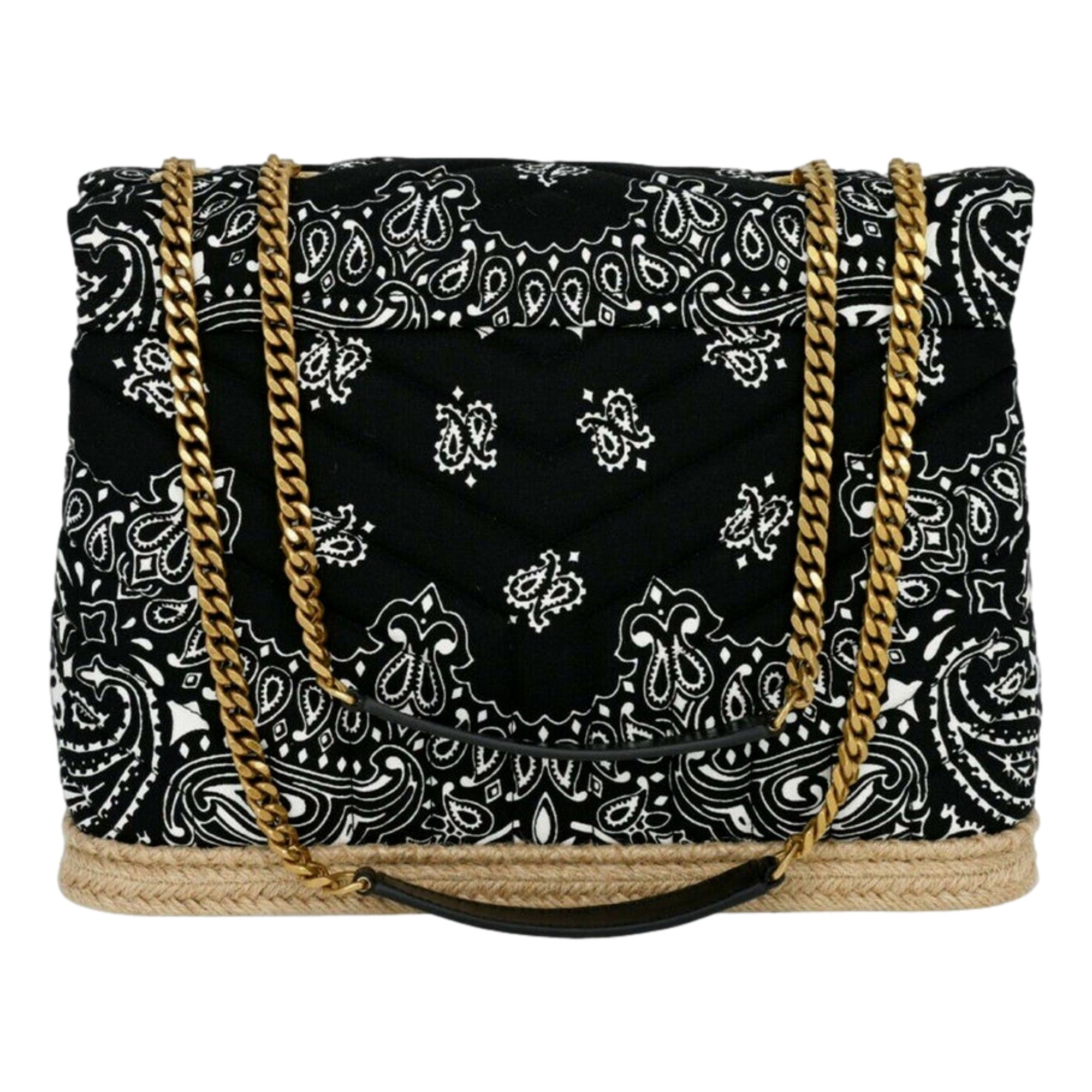 Saint Laurent Loulou Black Paisley Quilted Cross Body Bag available at Queen Bee of Beverly Hills
