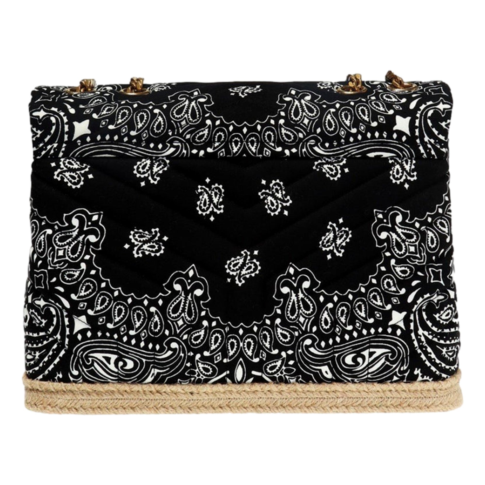 Saint Laurent Loulou Black Paisley Quilted Cross Body Bag available at Queen Bee of Beverly Hills