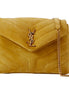 Saint Laurent Loulou Monogram Chartreuse Suede Medium Shoulder Bag available at Queen Bee of Beverly Hills