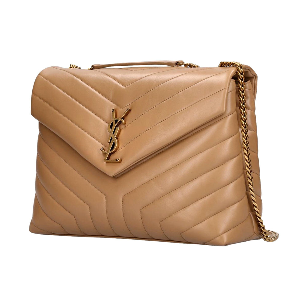 Saint Laurent Loulou Monogram Tan Quilted Leather Medium Shoulder Bag at_Queen_Bee_of_Beverly_Hills