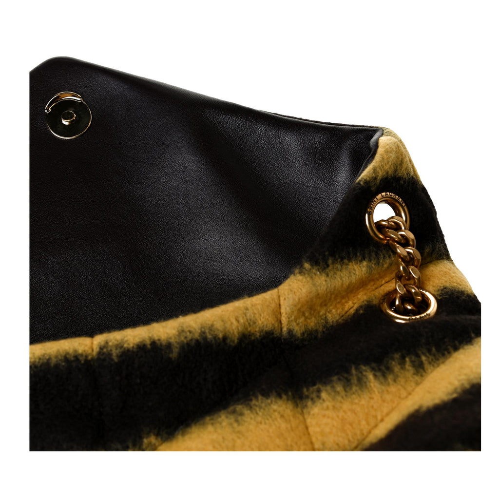 Saint Laurent Loulou Puffer Yellow Brown Tie Dye Wool Shoulder Bag 577476 at_Queen_Bee_of_Beverly_Hills
