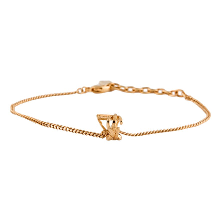 Saint Laurent Monogram Twist Gold Metal Chain Bracelet available at Queen Bee of Beverly Hills
