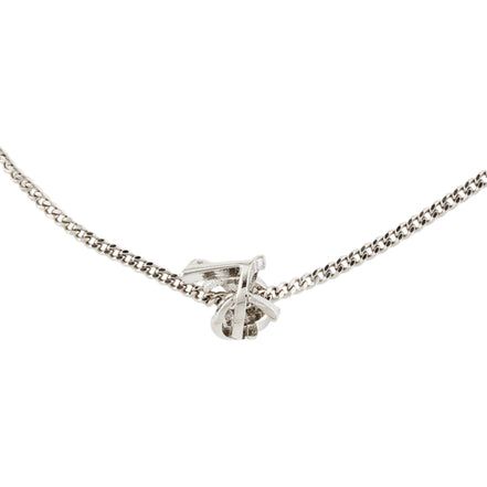 Saint Laurent Monogram Twist Silver Metal Chain Bracelet available at Queen Bee of Beverly Hills