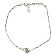 Saint Laurent Monogram Twist Silver Metal Chain Bracelet available at Queen Bee of Beverly Hills