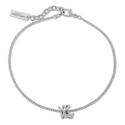 Saint Laurent Monogram Twist Silver Metal Chain Bracelet available at Queen Bee of Beverly Hills
