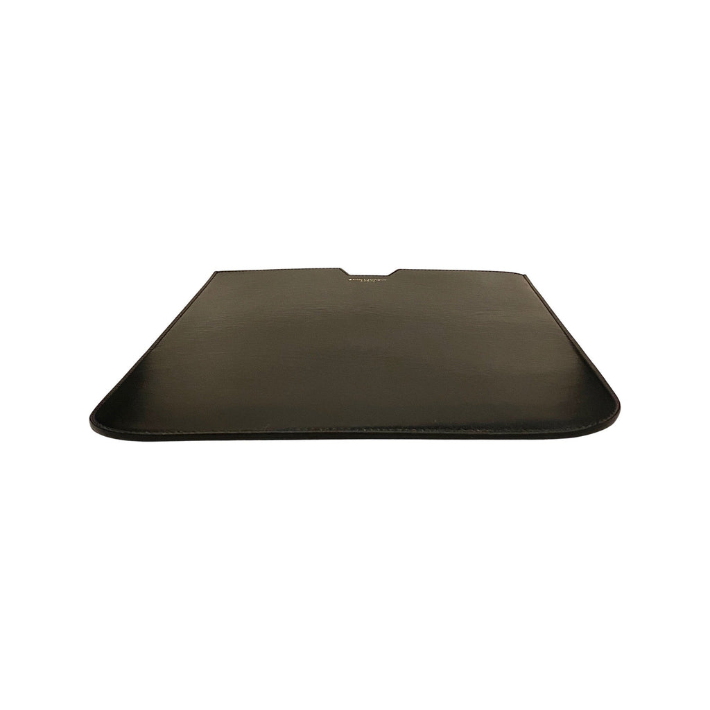 Saint Laurent Paris Logo Smooth Black Calfskin Leather iPad Sleeve 315898 at_Queen_Bee_of_Beverly_Hills