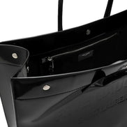 Saint Laurent Rive Gauche Black Patent Leather Large Tote Bag