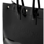 Saint Laurent Rive Gauche Black Patent Leather Large Tote Bag