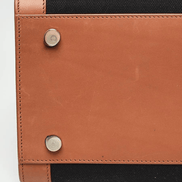 Saint Laurent Sac De Jour Black Canvas and Brown Leather Satchel available at Queen Bee of Beverly Hills