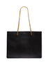Saint Laurent Siena Ultra Lux Black Calf Leather Chain Shoulder Tote Bag available at Queen Bee of Beverly Hills