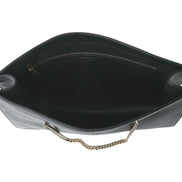 Saint Laurent Siena Ultra Lux Black Calf Leather Chain Shoulder Tote Bag available at Queen Bee of Beverly Hills