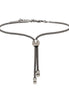 Saint Laurent Silver Bolo Tie Bracelet Large available at Queen Bee of Beverly Hills