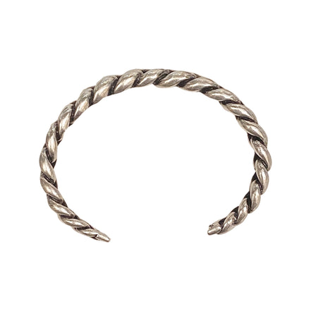 Saint Laurent Silver Gunmetal Chain Link Cuff Bracelet available at Queen Bee of Beverly Hills