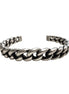 Saint Laurent Silver Gunmetal Chain Link Cuff Bracelet available at Queen Bee of Beverly Hills