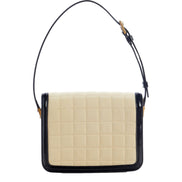 Saint Laurent YSL Solferino Ivory Quilted Suede Leather Shoulder Bag