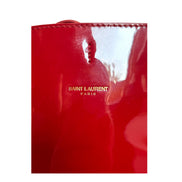 Saint Laurent Suzanne Red Patent Leather Small Chain Hobo Bag available at Queen Bee of Beverly Hills