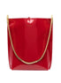 Saint Laurent Suzanne Red Patent Leather Small Chain Hobo Bag available at Queen Bee of Beverly Hills