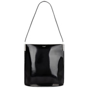 Saint Laurent Black Patent Leather Shopping Tote Shoulder Bag sold at Queen Bee of Beverly Hills