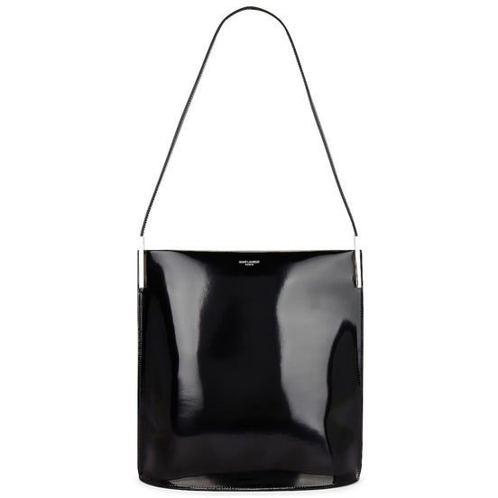 Saint Laurent Black Patent Leather Shopping Tote Shoulder Bag