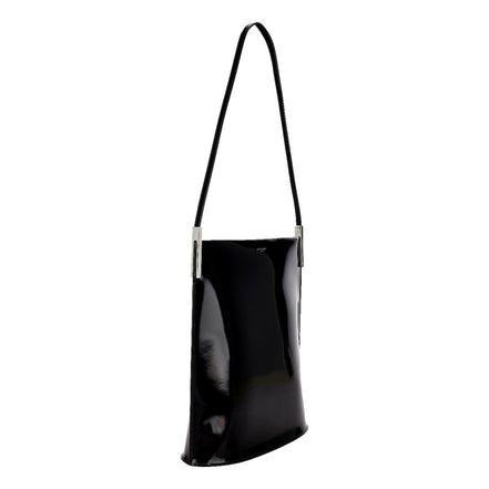 Saint Laurent Black Patent Leather Shopping Tote Shoulder Bag sold at Queen Bee of Beverly Hills