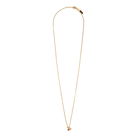 Saint Laurent YSL Logo Long Opyum Twist Necklace Gold at_Queen_Bee_of_Beverly_Hills