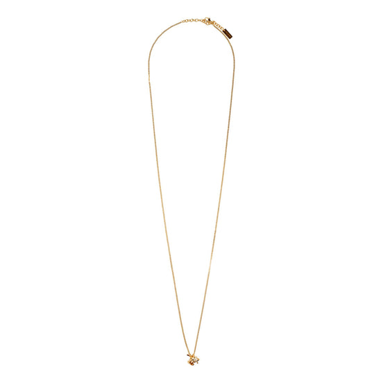 Saint Laurent YSL Logo Long Opyum Twist Necklace Gold available at Queen Bee of Beverly Hills