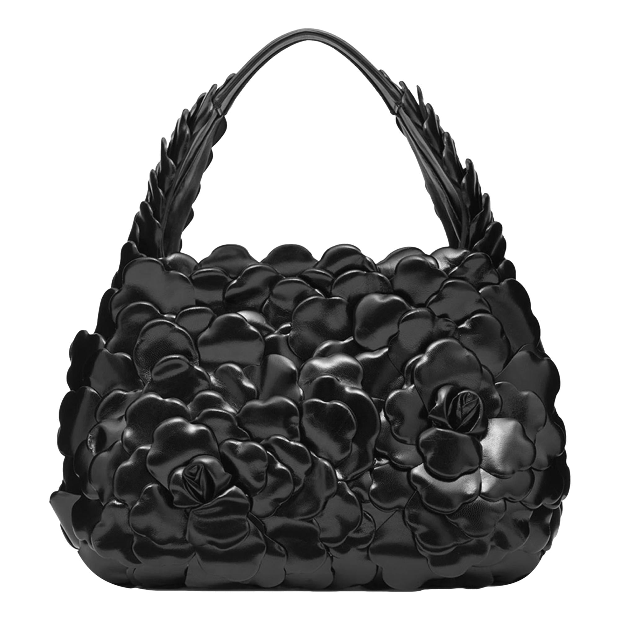 Valentino Garavani Atelier Bag 03 Black Oro Rose Edition Small Hobo Bag at_Queen_Bee_of_Beverly_Hills