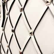 Valentino Garavani Beehive Lattice Ivory Studded Leather Crossbody Tote available at Queen Bee of Beverly Hills