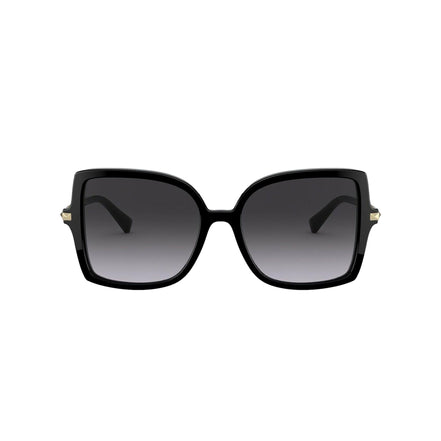 Valentino Garavani Black Studded Acetate and Titanium Sunglasses Size 56 available at Queen Bee of Beverly Hills