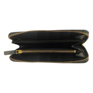 Valentino Garavani Diary Lines Black Grain Leather Zip-Around Long Wallet available at Queen Bee of Beverly Hills
