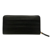 Valentino Garavani Diary Lines Black Grain Leather Zip-Around Long Wallet available at Queen Bee of Beverly Hills