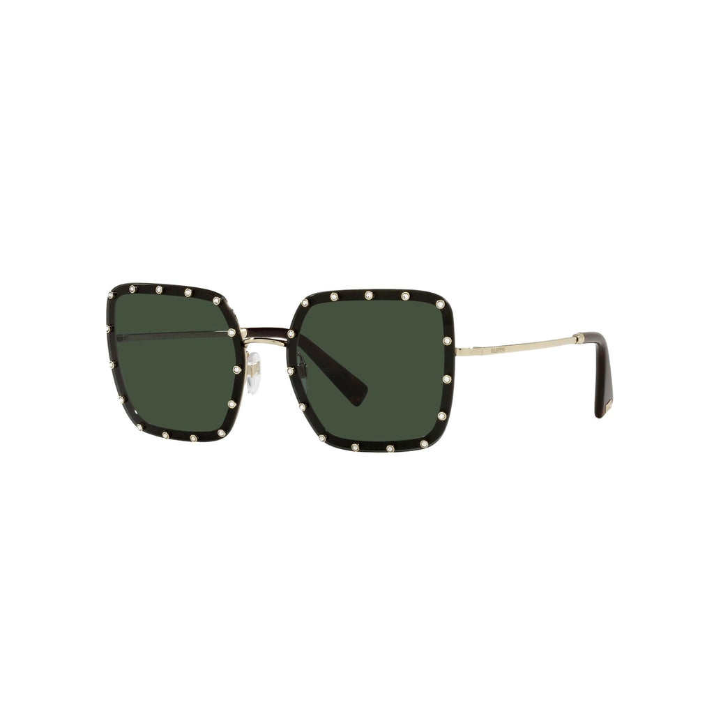 Valentino Garavani Green Studded Titanium Sunglasse at_Queen_Bee_of_Beverly_Hills