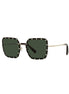 Valentino Garavani Green Studded Titanium Sunglasses available at Queen Bee of Beverly Hills