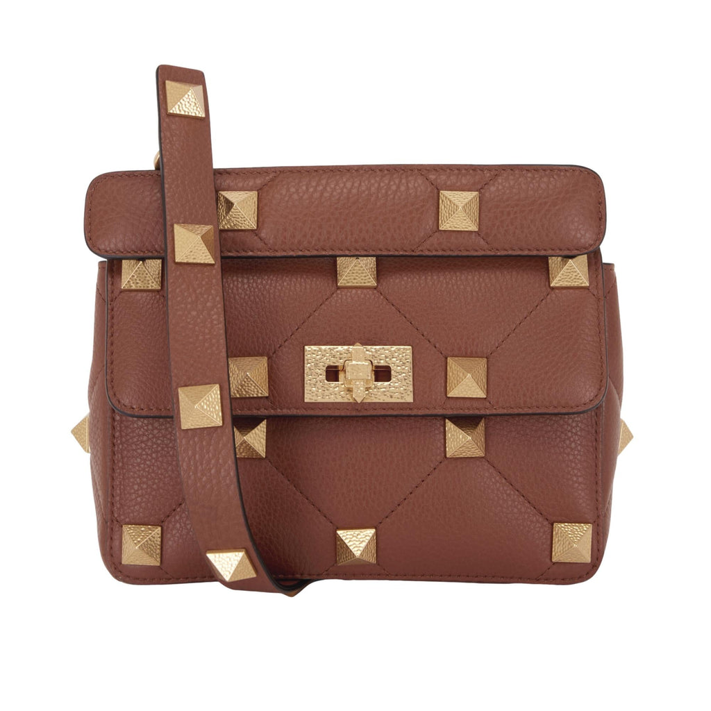 Valentino Garavani Roman Stud Brown Leather Medium Crossbody Bag – Queen  Bee of Beverly Hills