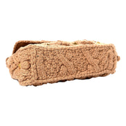 Valentino Garavani Roman Stud Large Shoulder Bag Brown Knit Cashmere available at Queen Bee of Beverly Hills