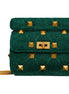 Valentino Garavani Roman Stud Medium Shoulder Bag Metallic Green Lurex available at Queen Bee of Beverly Hills