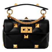 Valentino Garavani Roman Stud Small Crossbody Bag Black Nappa Leather available at Queen Bee of Beverly Hills