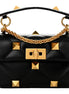 Valentino Garavani Roman Stud Small Crossbody Bag Black Nappa Leather available at Queen Bee of Beverly Hills