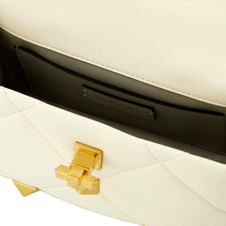 Valentino Garavani Roman Stud Small Crossbody Bag Ivory Nappa Leather available at Queen Bee of Beverly Hills