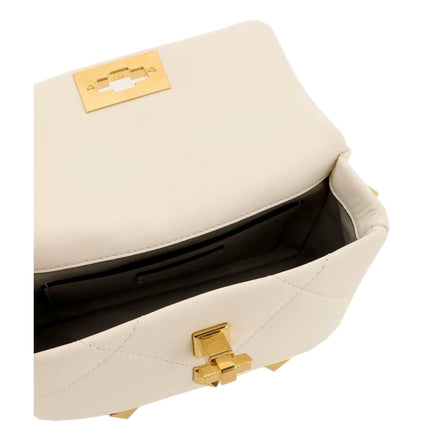 Valentino Garavani Roman Stud Small Crossbody Bag Ivory Nappa Leather available at Queen Bee of Beverly Hills