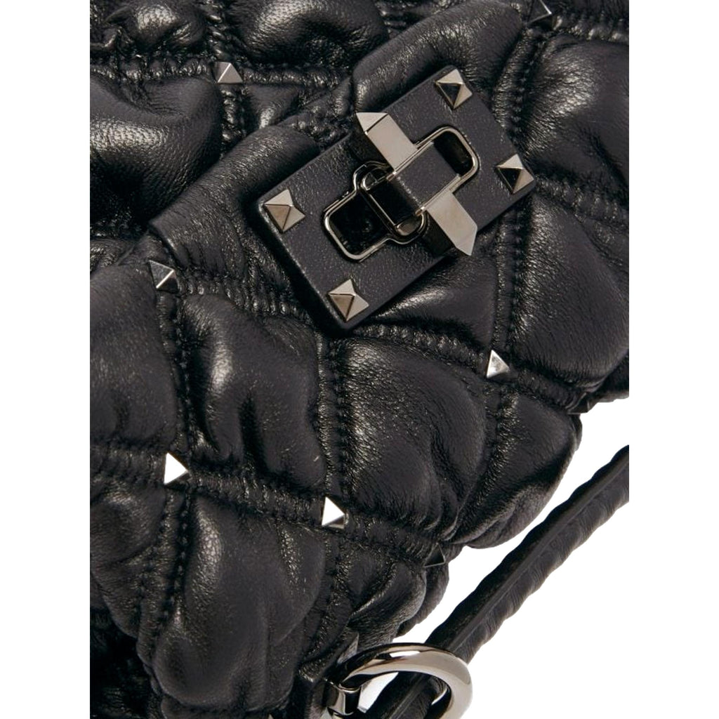 Valentino Garavani Spike Me Black Leather Crossbody Bag Small at_Queen_Bee_of_Beverly_Hills