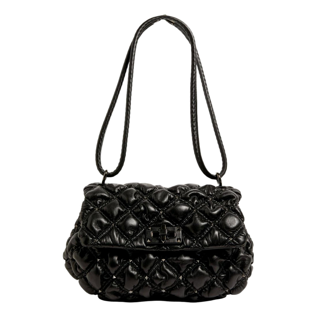 Valentino Garavani Spikeme Black Studded Leather Medium Crossbody Bag –  Queen Bee of Beverly Hills